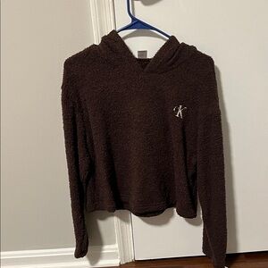 Calvin Klein Dark Brown Plush Hoodie